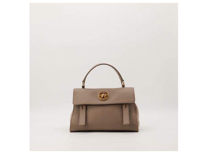 Autre Marque Bolsa de mão Saint Laurent em couro taupe - vista 2