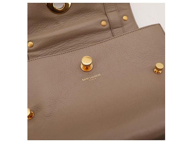 Autre Marque Bolsa de mão Saint Laurent em couro taupe - vista 7