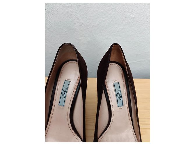 Prada Brown suede high heel shoes - view 3