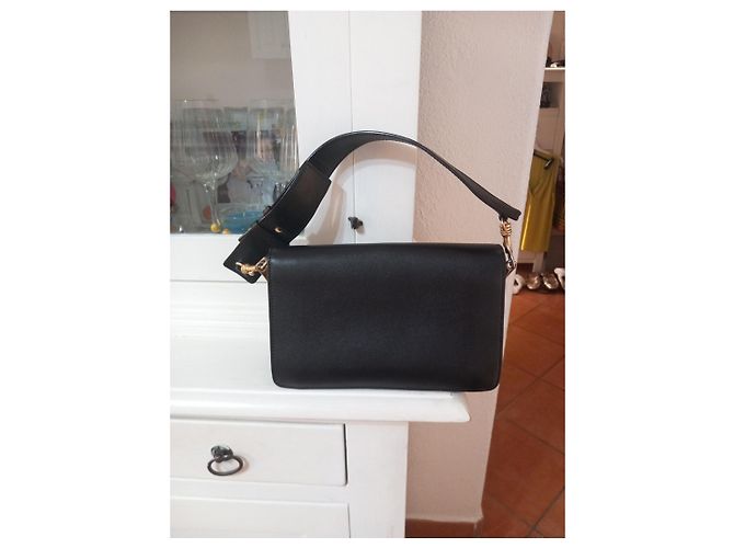 Borsa a tracolla JW Anderson Anchor in pelle nera - vista 3