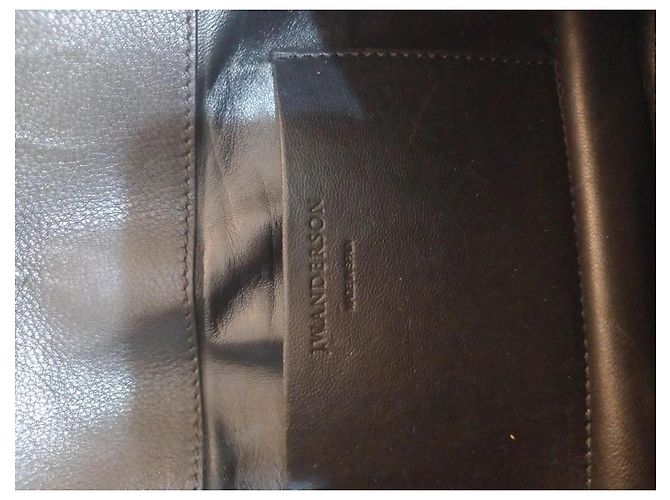 Borsa a tracolla JW Anderson Anchor in pelle nera - vista 7