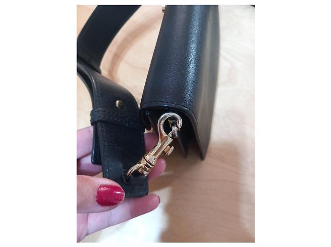 Borsa a tracolla JW Anderson Anchor in pelle nera - vista 9