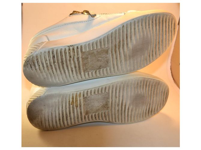 Giuseppe Zanotti Sneakers in Pelle Bianca con Zip Dorate - vista 5