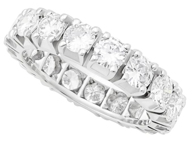 Autre Marque Alianza de oro blanco y 2,5 quilates de diamantes. - vista 2