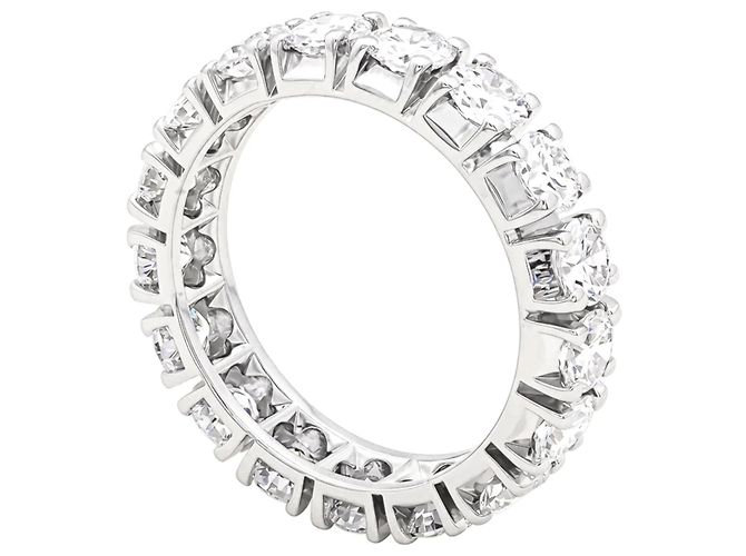 Autre Marque Alianza de oro blanco y 2,5 quilates de diamantes. - vista 4