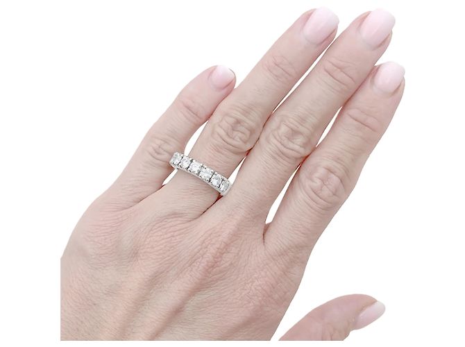 Autre Marque Alianza de oro blanco y 2,5 quilates de diamantes. - vista 5