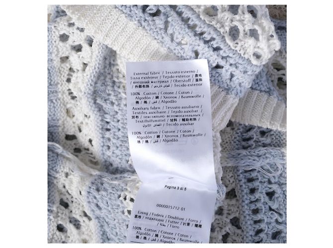 Vestido de malha crochet em algodão com riscas azuis e brancas Red Valentino - vista 6
