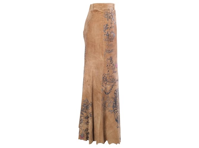 Falda maxi de gamuza estampada Tattoo Tiger Roberto Cavalli - vista 2