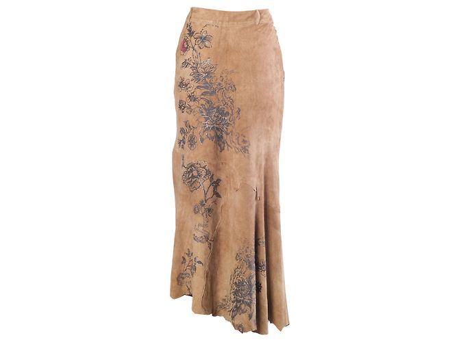 Falda maxi de gamuza estampada Tattoo Tiger Roberto Cavalli - vista 3