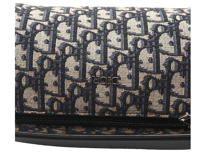 Bolso Roller Messenger Mini Oblique Canvas Azul Dior - vista 11