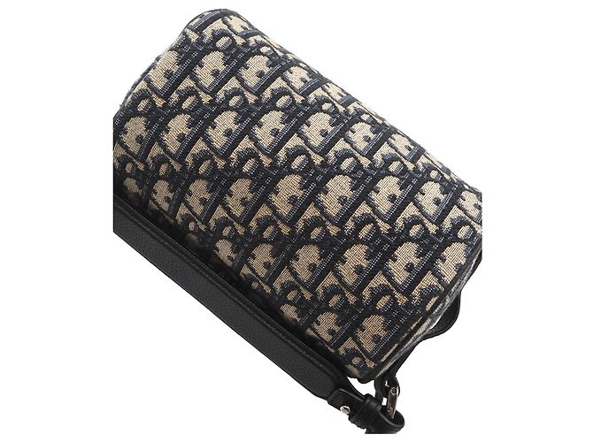 Bolso Roller Messenger Mini Oblique Canvas Azul Dior - vista 12