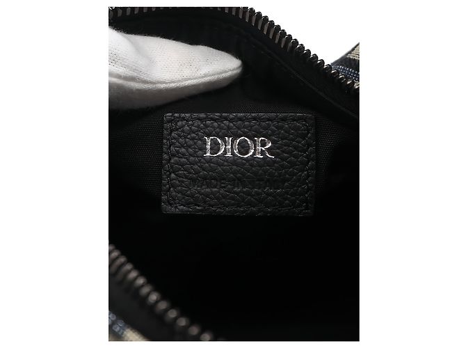 Bolso Roller Messenger Mini Oblique Canvas Azul Dior - vista 4