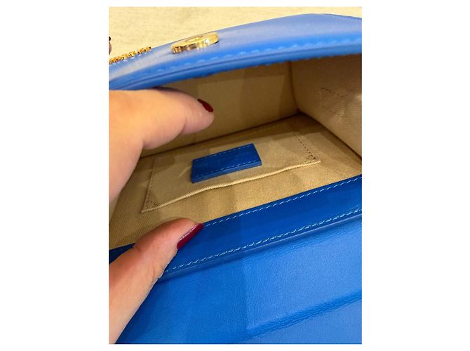 Jacquemus Chiquito Mini Borsa a Mano - Pelle Blu - vista 7