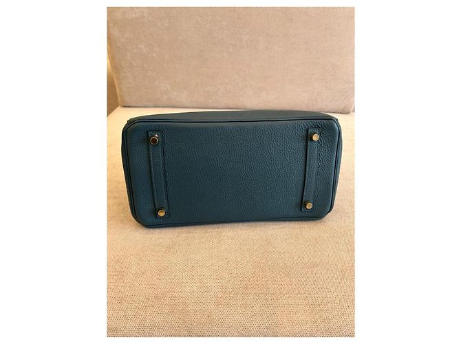 Hermès Birkin 30 bolso de mano de cuero azul - vista 8