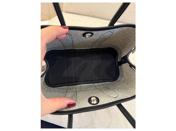 Hermès Garden Party 30 Borsa Tote Tela e Pelle Nera - vista 11