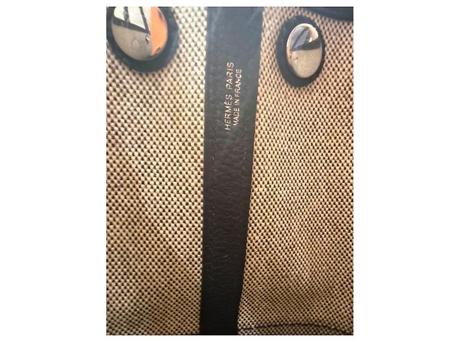 Hermès Garden Party 30 Borsa Tote Tela e Pelle Nera - vista 7