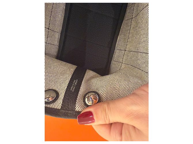 Hermès Garden Party 30 Borsa Tote Tela e Pelle Nera - vista 9