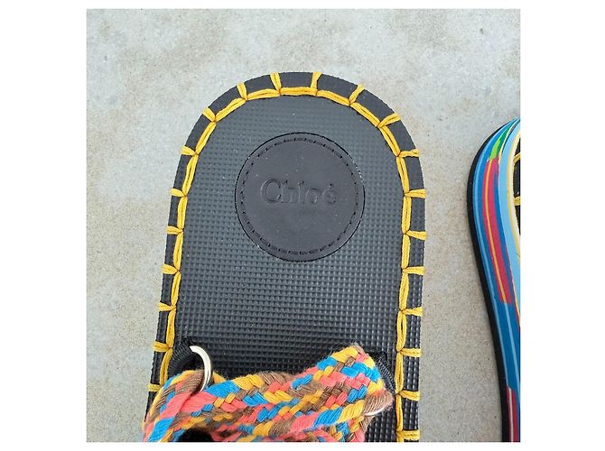 Chloé Lou Multicolor Rope Platform Sandals Spring 2022 - view 10