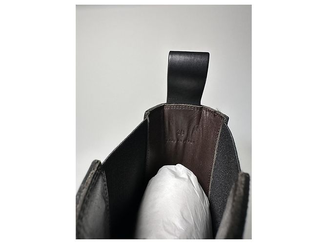 Bottega Veneta Tire – Black Leather Boots with Green Sole – Size 38 - vista 13
