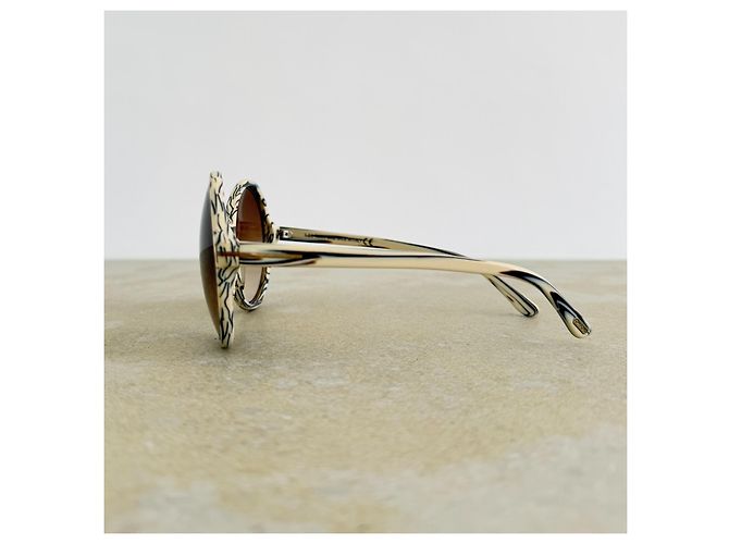 Tom Ford Carrie Runde Sonnenbrille Acetat Braun - Ansicht 4
