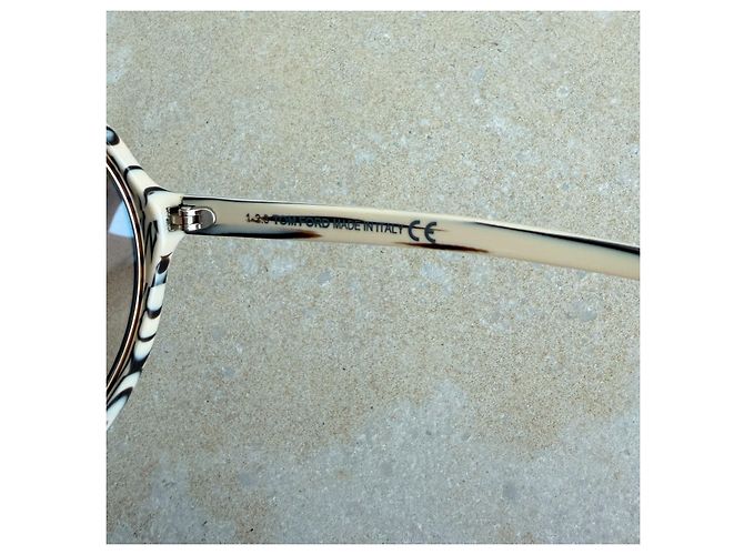 Tom Ford Carrie Runde Sonnenbrille Acetat Braun - Ansicht 7