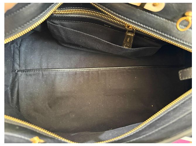 Chloé Alice Drew Leder Handtasche Bicolor Schwarz Beige - Ansicht 13