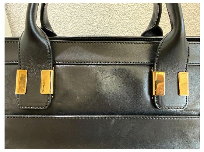 Chloé Alice Drew Leder Handtasche Bicolor Schwarz Beige - Ansicht 5