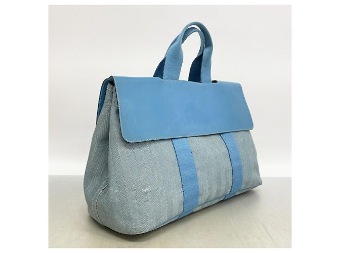 Hermès Sac cabas Hermes Valparaiso MM Toile Chevron - vue 2