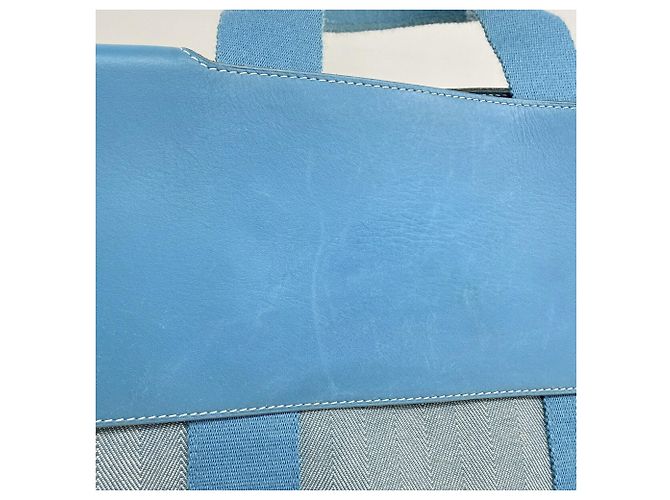 Hermès Sac cabas Hermes Valparaiso MM Toile Chevron - vue 6