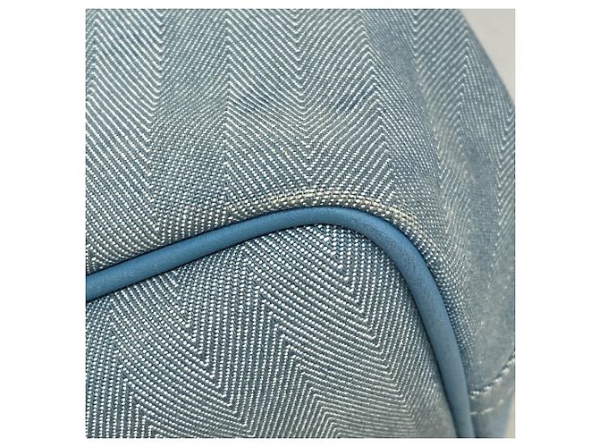 Hermès Sac cabas Hermes Valparaiso MM Toile Chevron - vue 9