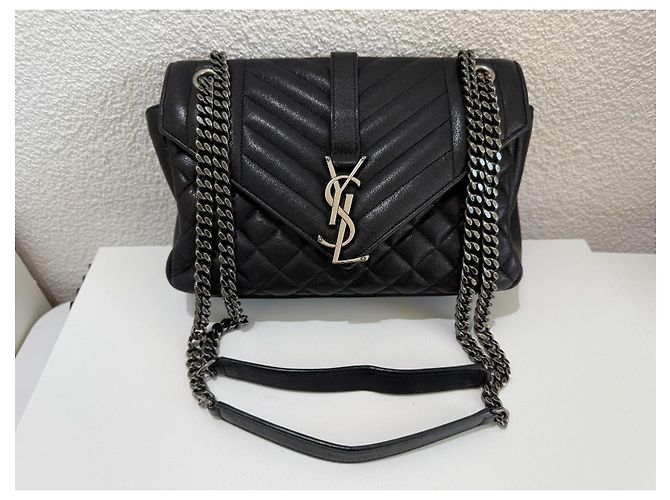 Autre Marque Saint Laurent College Borsa a tracolla in pelle nera - vista 2