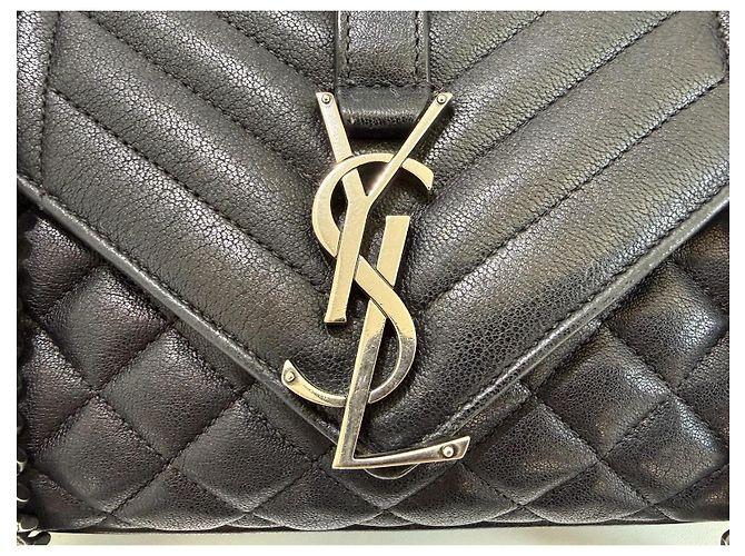 Autre Marque Saint Laurent College Borsa a tracolla in pelle nera - vista 3