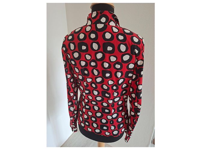 Autre Marque Chaqueta Blazer MO&Co. Estampado Abstracto Rojo Negro Blanco - vista 2