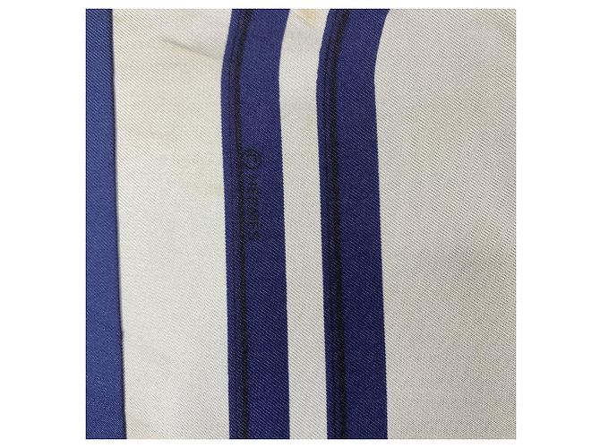 Hermès Foulard Hermes Vintage Brides de Gala 1957 Grygkar in seta blu navy - vista 3