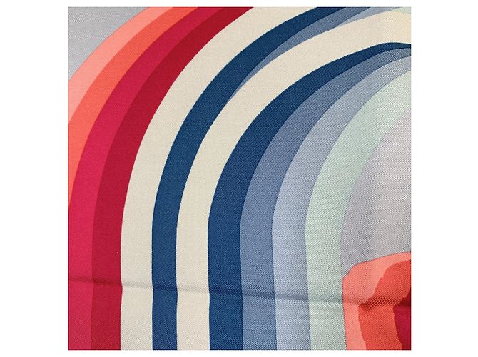Hermès Lenço de seda Hermes Brides de Gala Shadow Azul e Fúcsia - vista 5