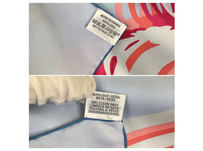 Hermès Lenço de seda Hermes Brides de Gala Shadow Azul e Fúcsia - vista 6