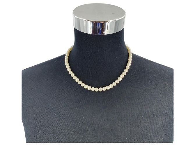 Autre Marque Collana di perle d'acqua dolce Vintage White 7mm con chiusura filigrana in argento 43cm - vista 2