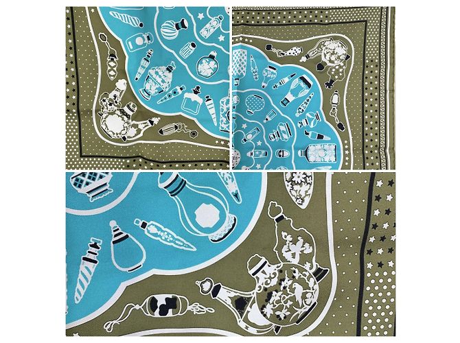 Hermès Foulard di Seta Vintage Hermes Qu Importe le Flacon 1988 Baschet 55x55 - vista 5