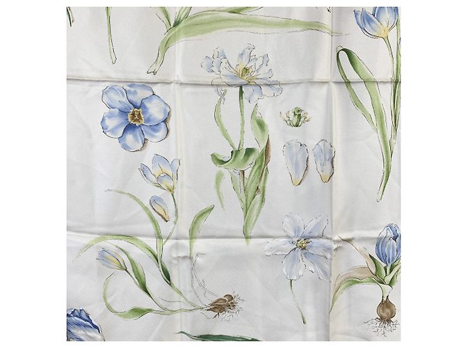 Tiffany & Co Tiffany and Co Vintage mehrfarbiges Seidentuch mit botanischem Blumenmuster 88x88 - Ansicht 5
