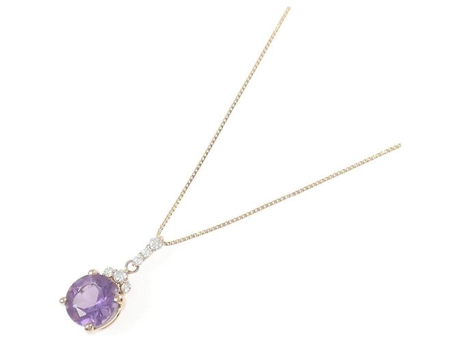 Autre Marque Au750 Amethyst Diamant Collier - Ansicht 2