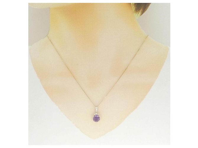 Autre Marque Au750 Amethyst Diamant Collier - Ansicht 6