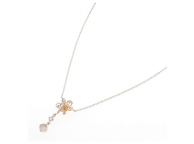 Autre Marque Collar K10 Pink Gold Moonstone Rose Quartz - vista 2