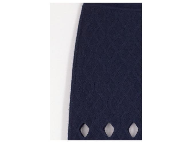 Gonna in lana blu navy Eric Bompard - vista 4