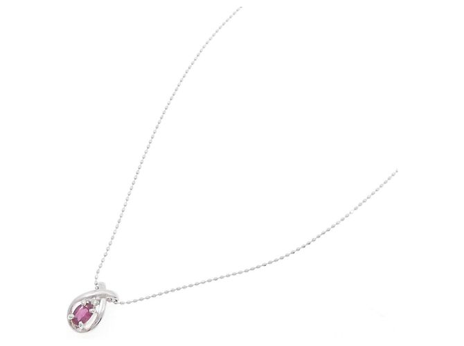 Autre Marque Collar de oro blanco Au750 con rubí y diamante - vista 2