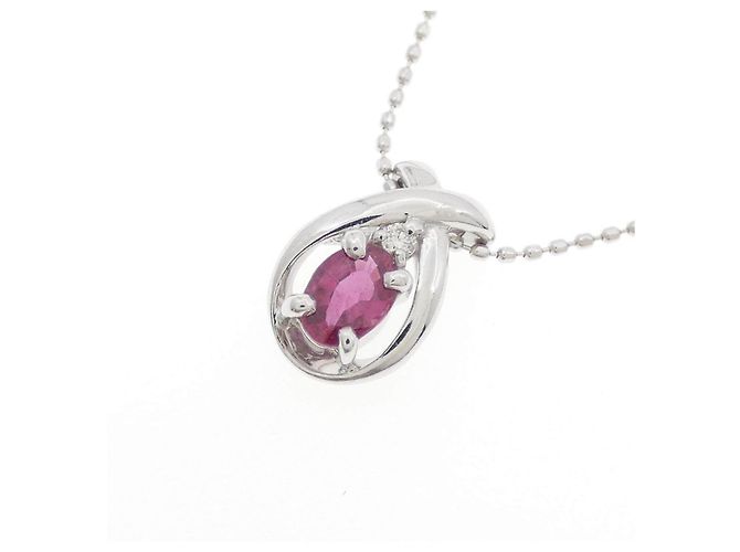 Autre Marque Collar de oro blanco Au750 con rubí y diamante - vista 3