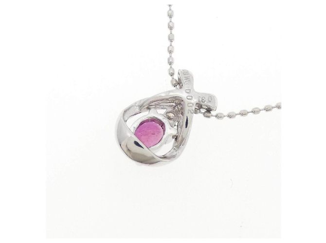 Autre Marque Collar de oro blanco Au750 con rubí y diamante - vista 4