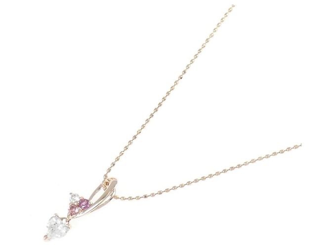 Autre Marque Collar de oro rosa K10 y turmalina - vista 2