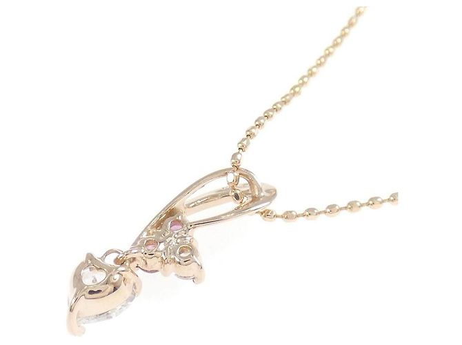Autre Marque Collar de oro rosa K10 y turmalina - vista 4