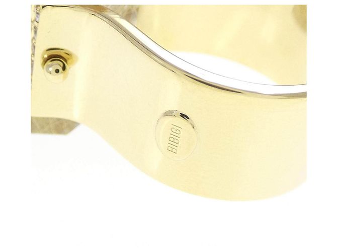 Autre Marque Bibigi Ring aus 750 Gelbgold, Rutilquarz und Diamant - Ansicht 4