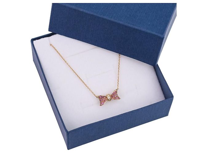 Autre Marque Ponte Vecchio Halskette Rosa Saphir Diamant Au750 - Ansicht 14